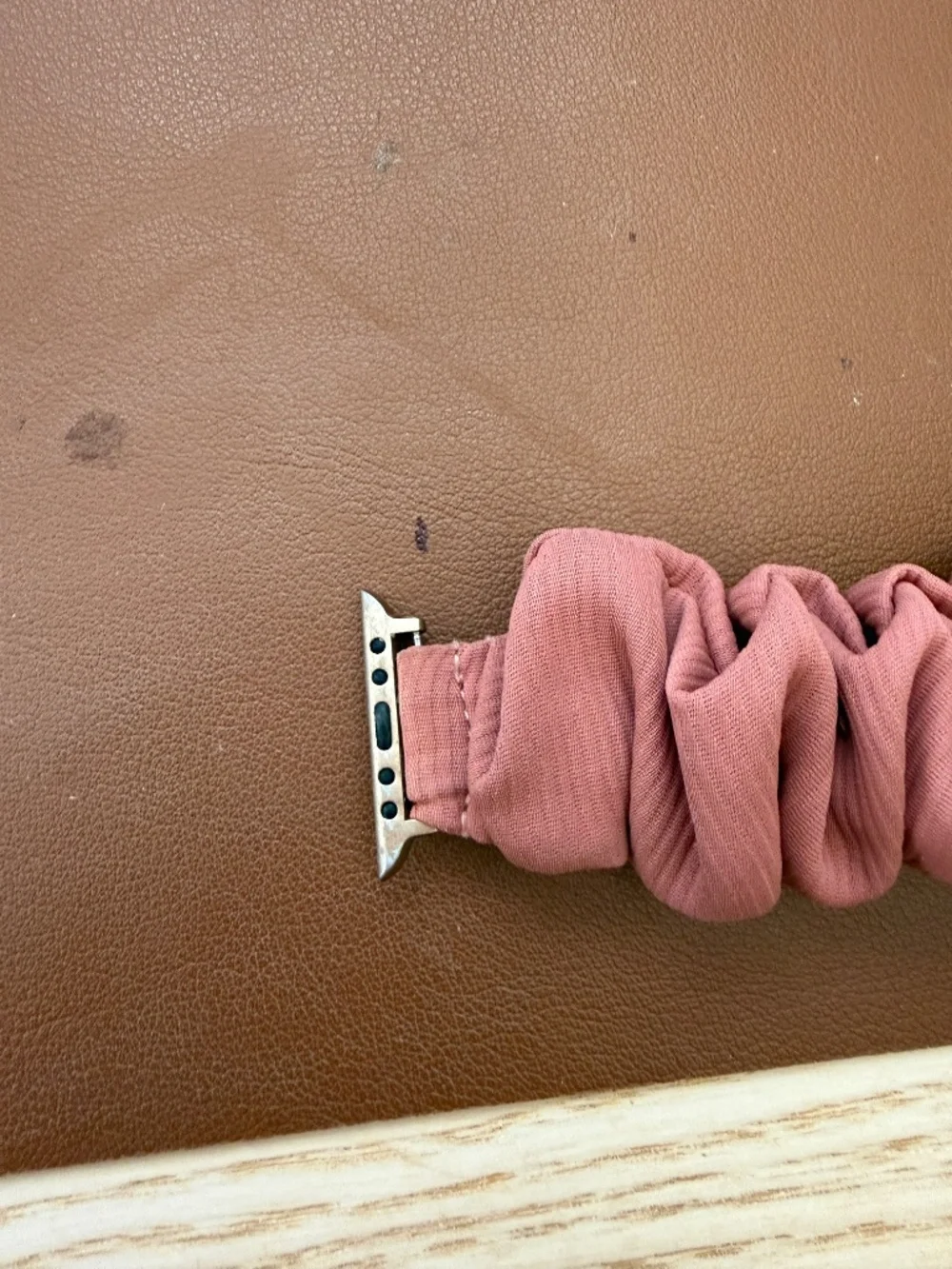Dusty Rose Ribbed Scrunchie Apple Watch Band - Stretchy Elastic Strap